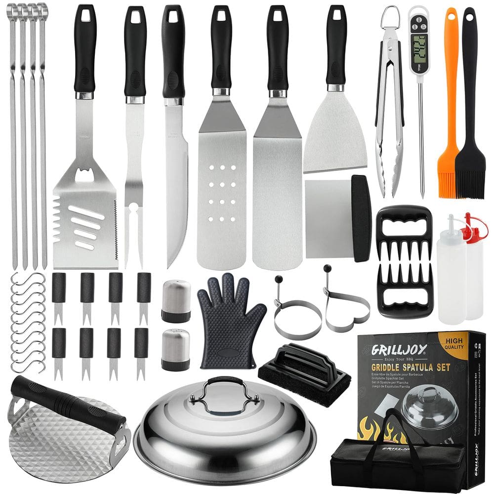 Conjunto de acessórios para grelhar Grilljoy 46PC com alça de plástico