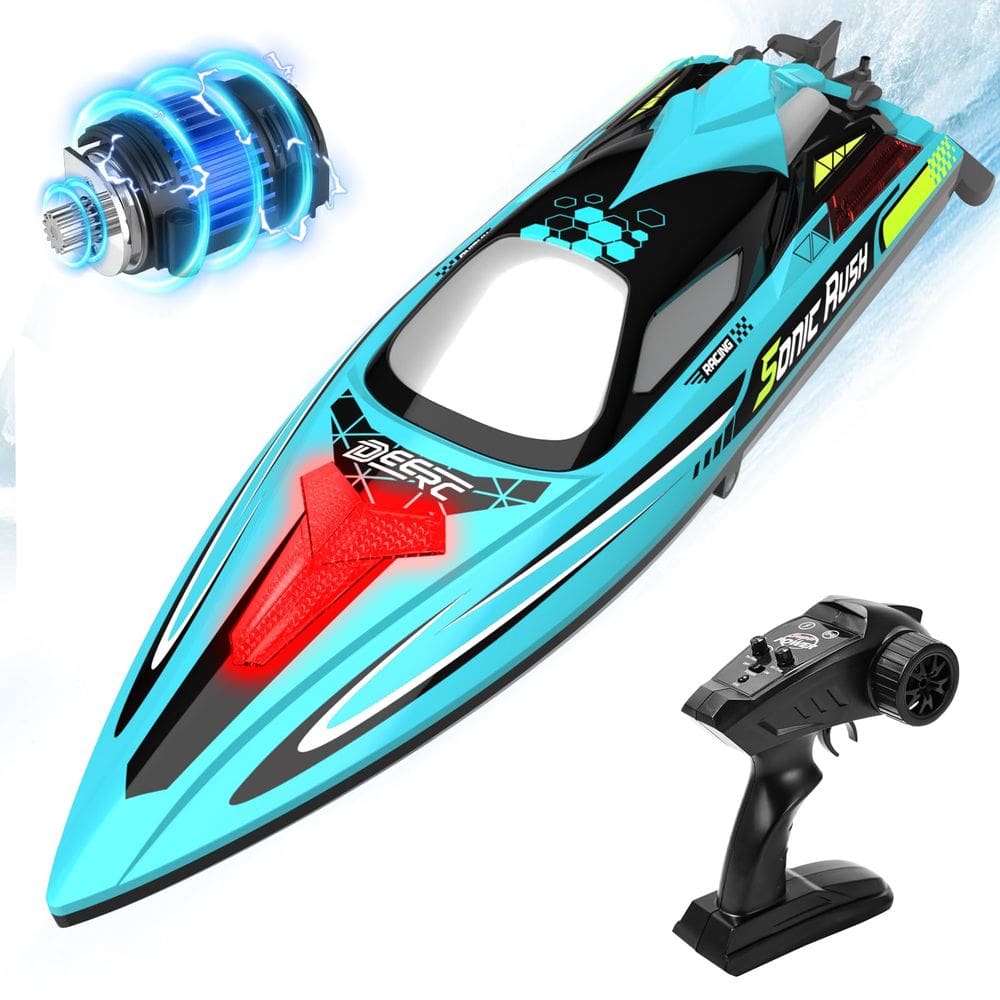 Barco RC DEERC 17 polegadas sem escova 34 MPH 2,4 GHz para adultos e crianças
