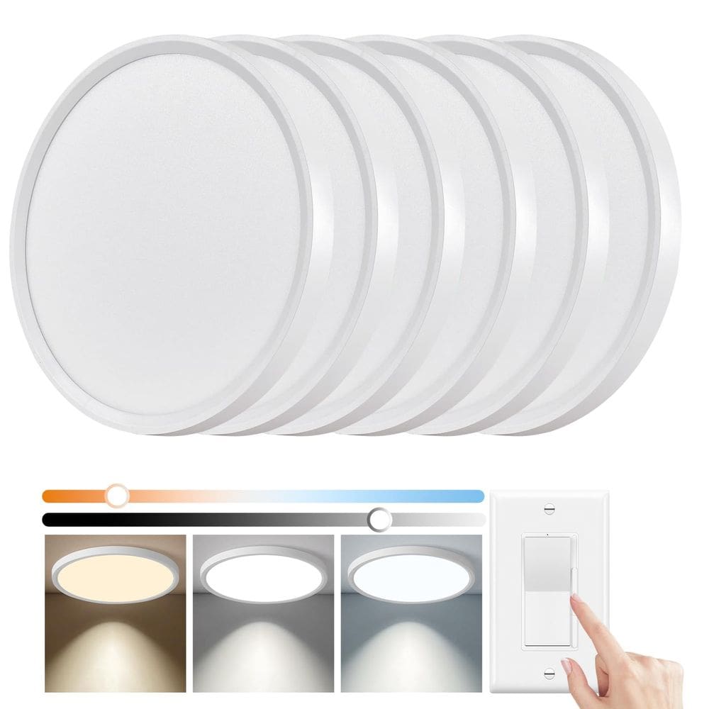 Luz de teto YELIOLED 30cm, pacote com 6 unidades, 24W 2400LM 3000K/4000K/5000K