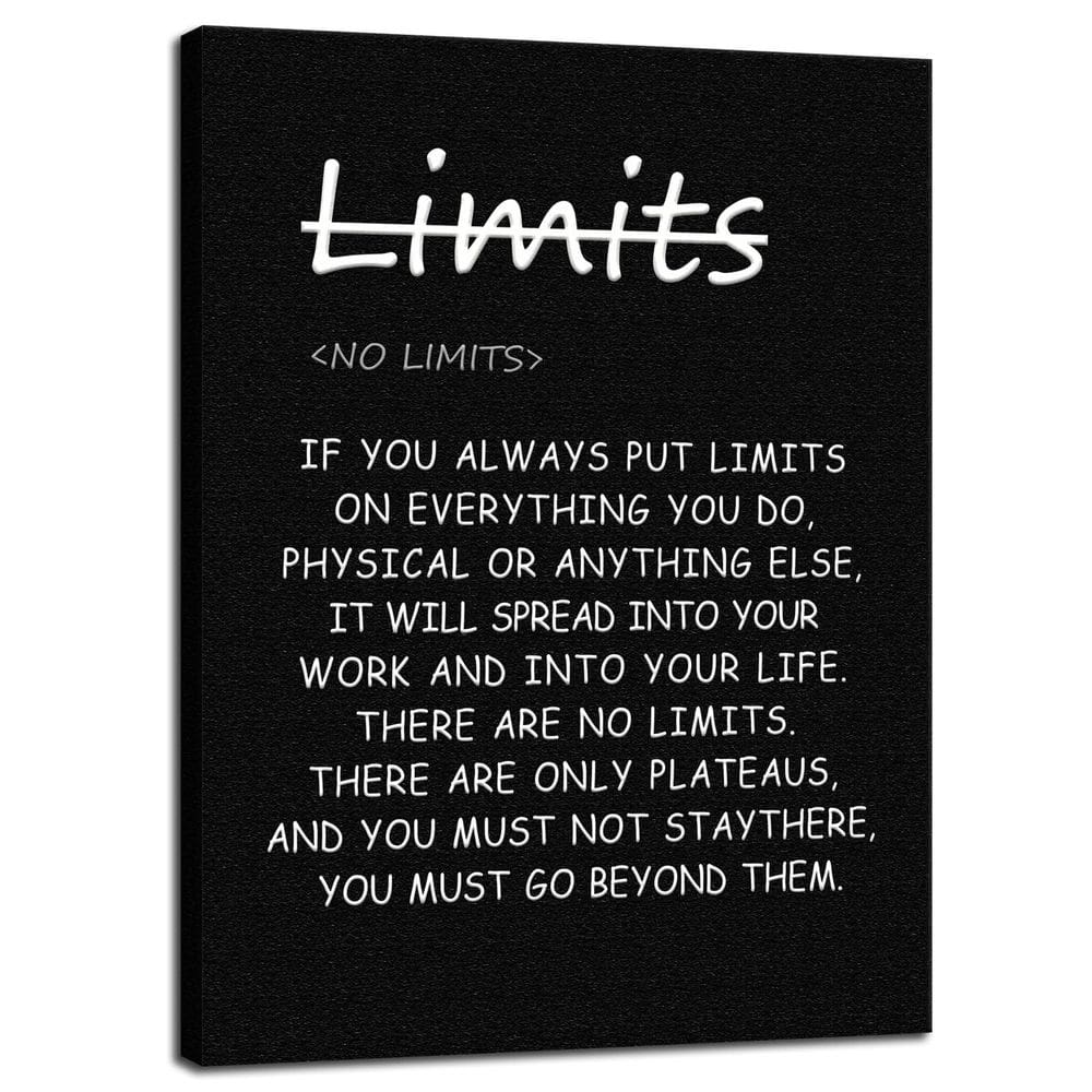 Pôster em tela WYJDFART com citações inspiradoras `No Limits` 45x60cm