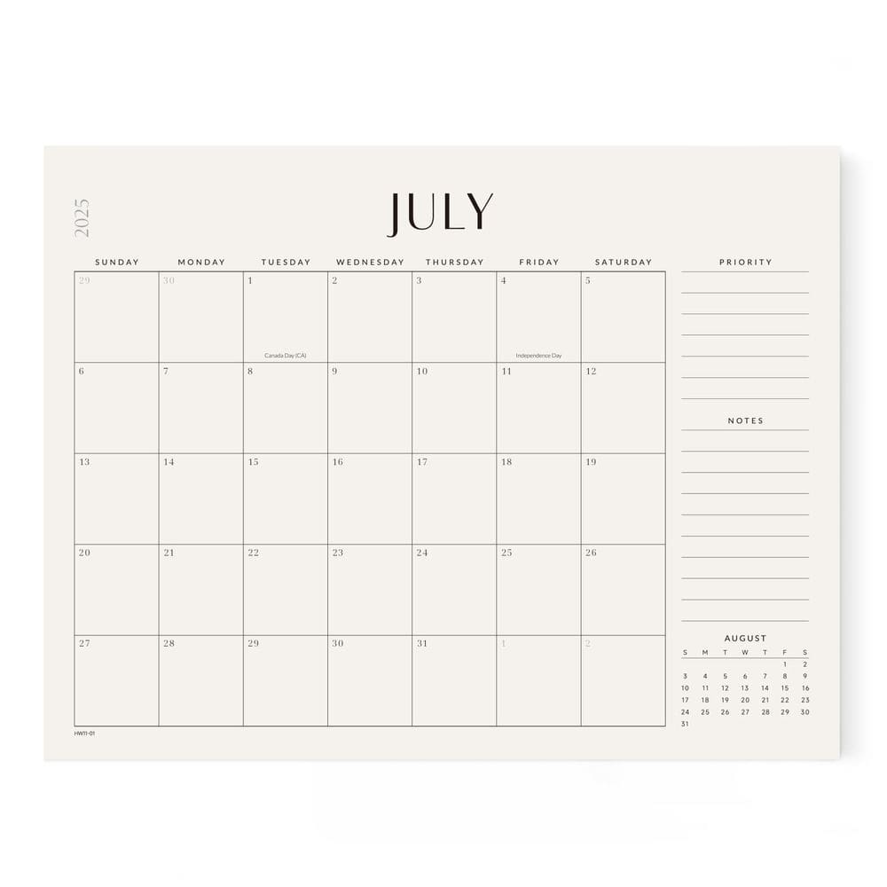 Calendário de mesa Jotsome 2025-2026 Academic Large Desk Pad