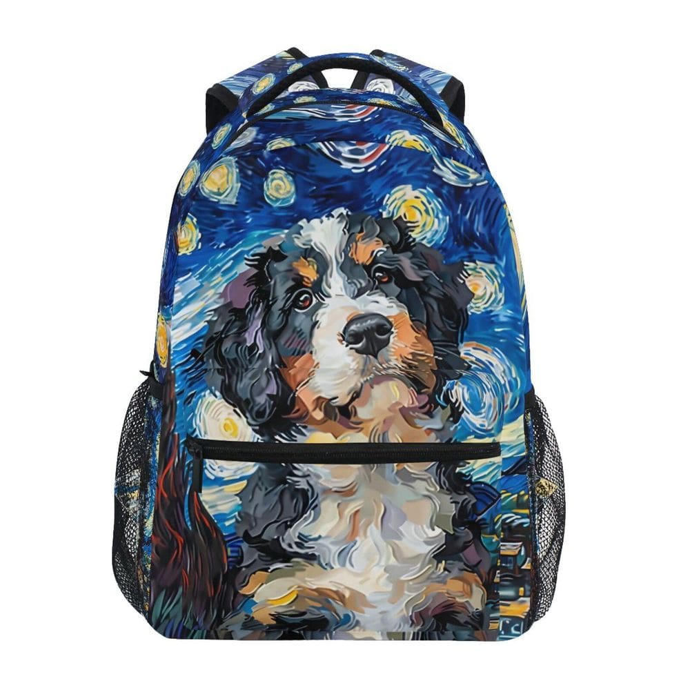 Mochila ALAZA Doodle Dog Starry Night para crianças 40,5 x 29 x 17,5 cm