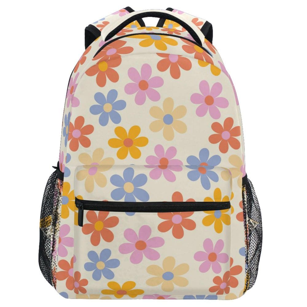 Mochila infantil Wamika Daisy Flowers Floral Laranja Camomila