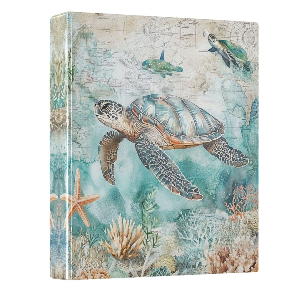 Encadernador de prancheta Wamika Sea Turtle Shell Starfish Coral 4cm