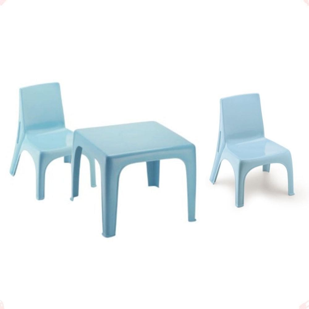 Mesinha Pequena Infantil Azul + 2 Cadeira Poltrona Educativa