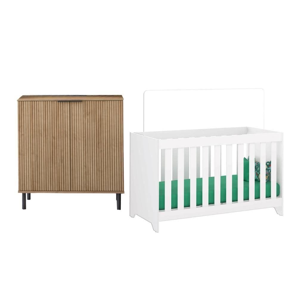 Berço Multifuncio3x1+ Cômoda Ditália 4 Gavetas Bbi-51 -239 Riviera