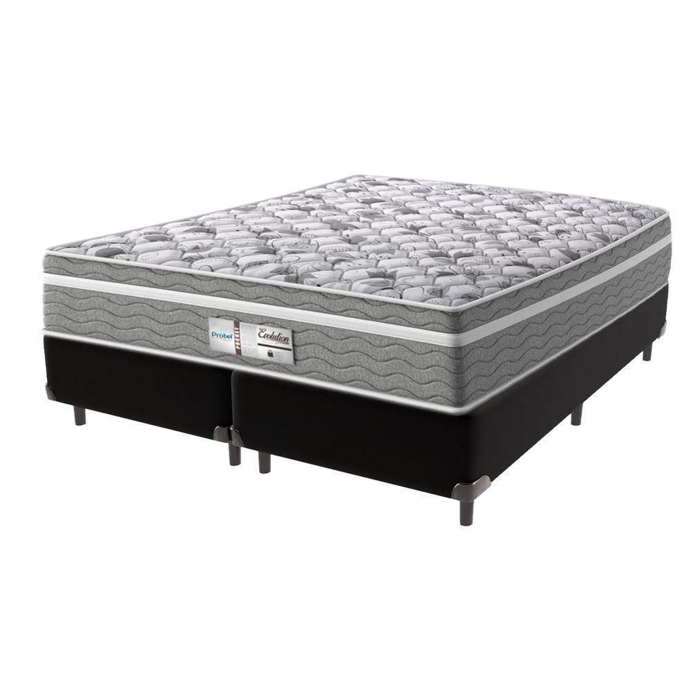 Cama Box Preto E Colchão Queen Evolution Probel
