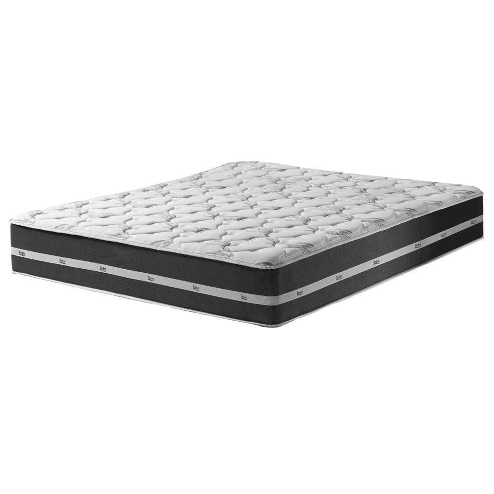 Cama Box Branco E Colchão Classic Preto Molas Ensacadas Casal