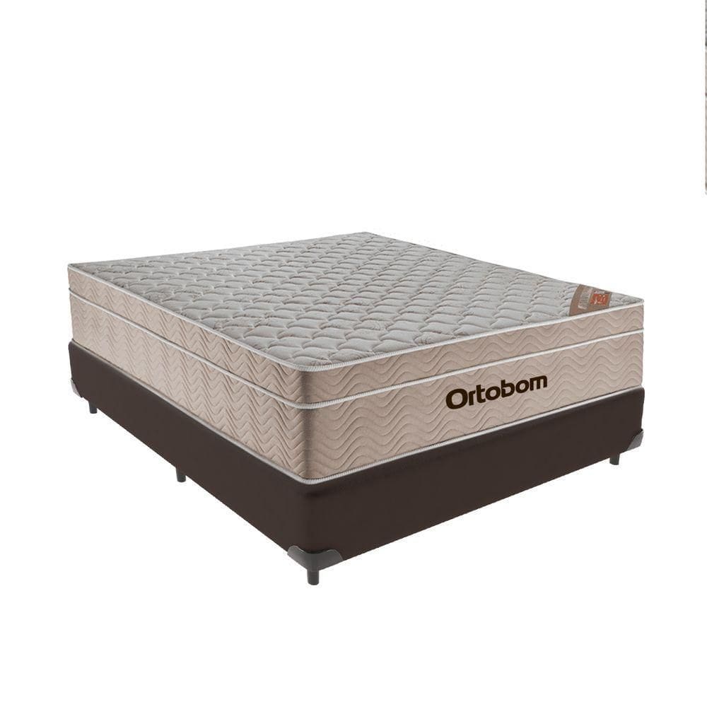 Cama + Box Airtech Colchão Ortobom Viúva 128cm Marrom