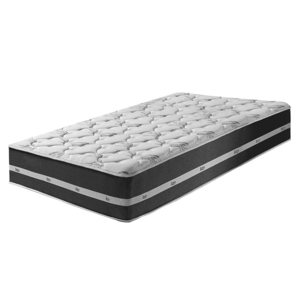 Cama Box Baú Bege E Colchão Classic Preto Molas Ensacadas Solteiro