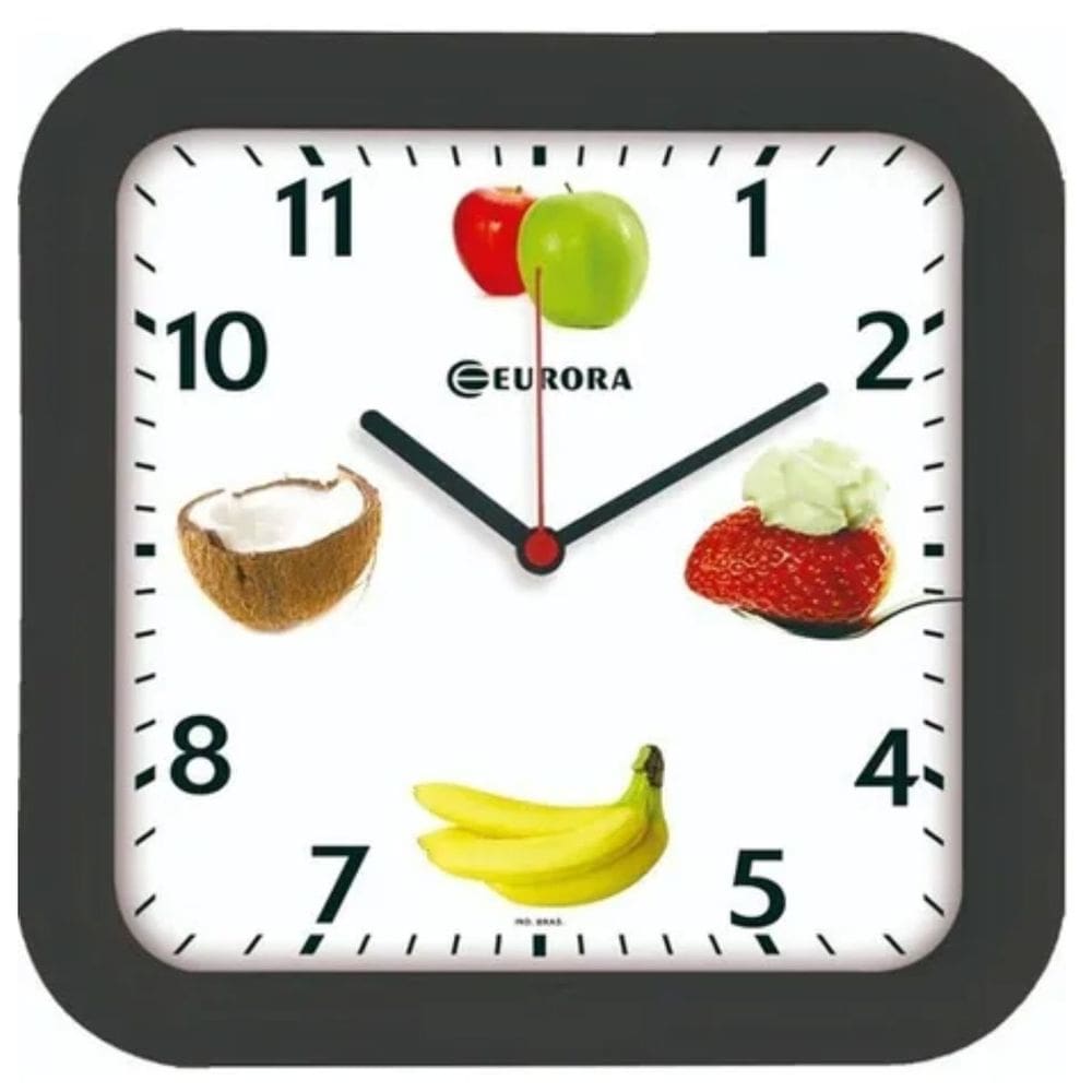 Relogio de Parede Preto Real Eurora 6555-145
