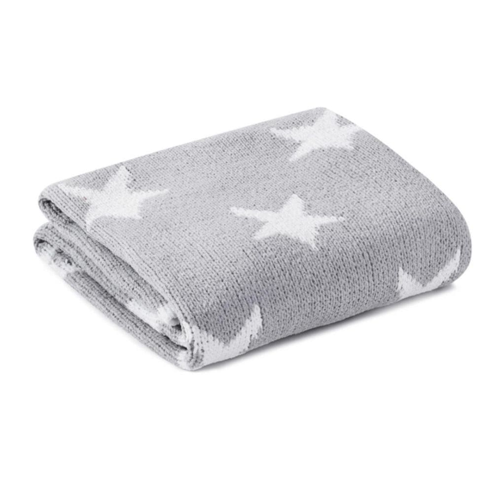 Manta Cobertor Infantil Microfibra Tricô Bebê Loani Cinza