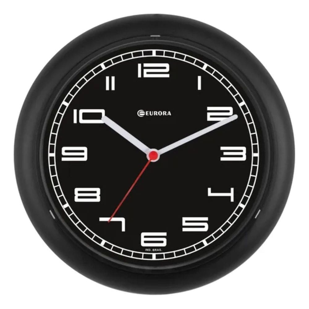 Relogio de Parede Preto Eurora 6521 034
