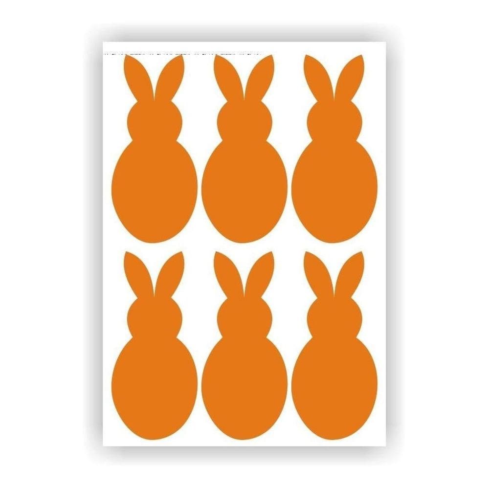 Kit 6 Adesivos Coelho Coelhinhos Pascoa Laranja