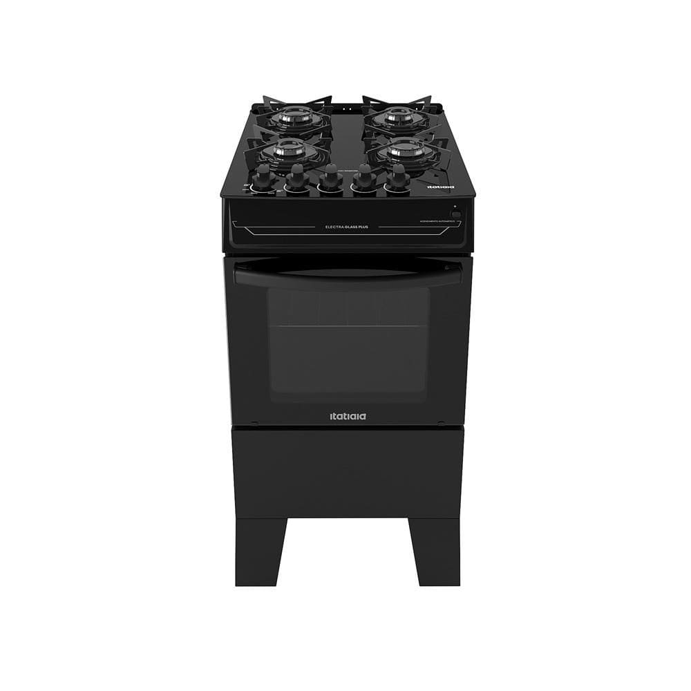 Fogão Itatiaia 4 Bocas Electra Glass Plus Preto Bivolt