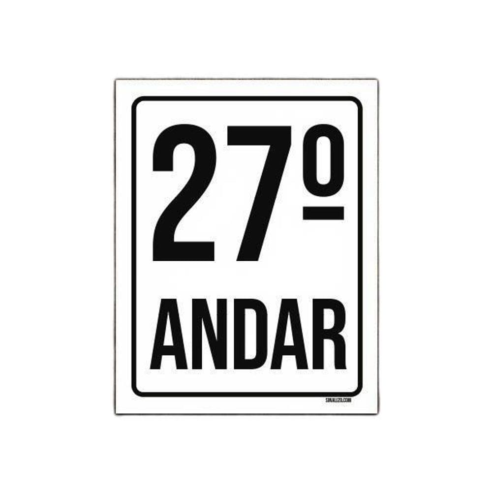Placa Sinalização Ambiente Identificação 27º Andar 18X23