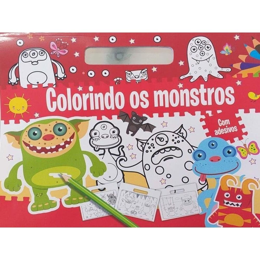 Colorindo - Os Monstros Com Adesivos