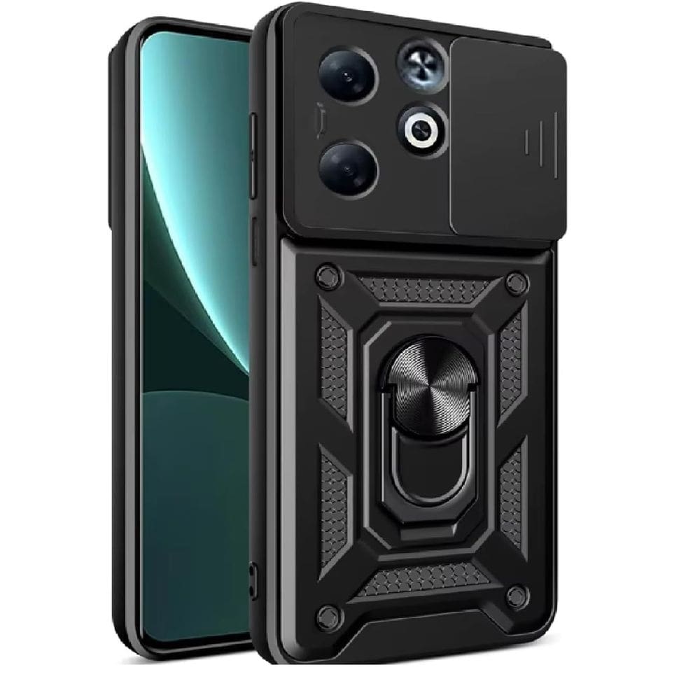 Capa Capinha Armadura C/ Proteção da Camera Suporte Anel 360 Para Infinix Smart 8 / Smart 8 Pro / Plus