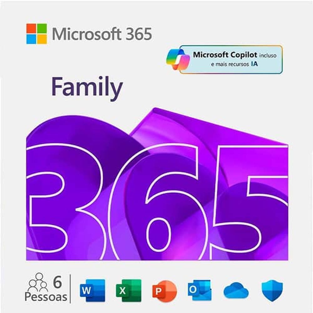 Office 365 Family - 12 Meses - 6 Usuarios - Copilot - 1tb Onedrive