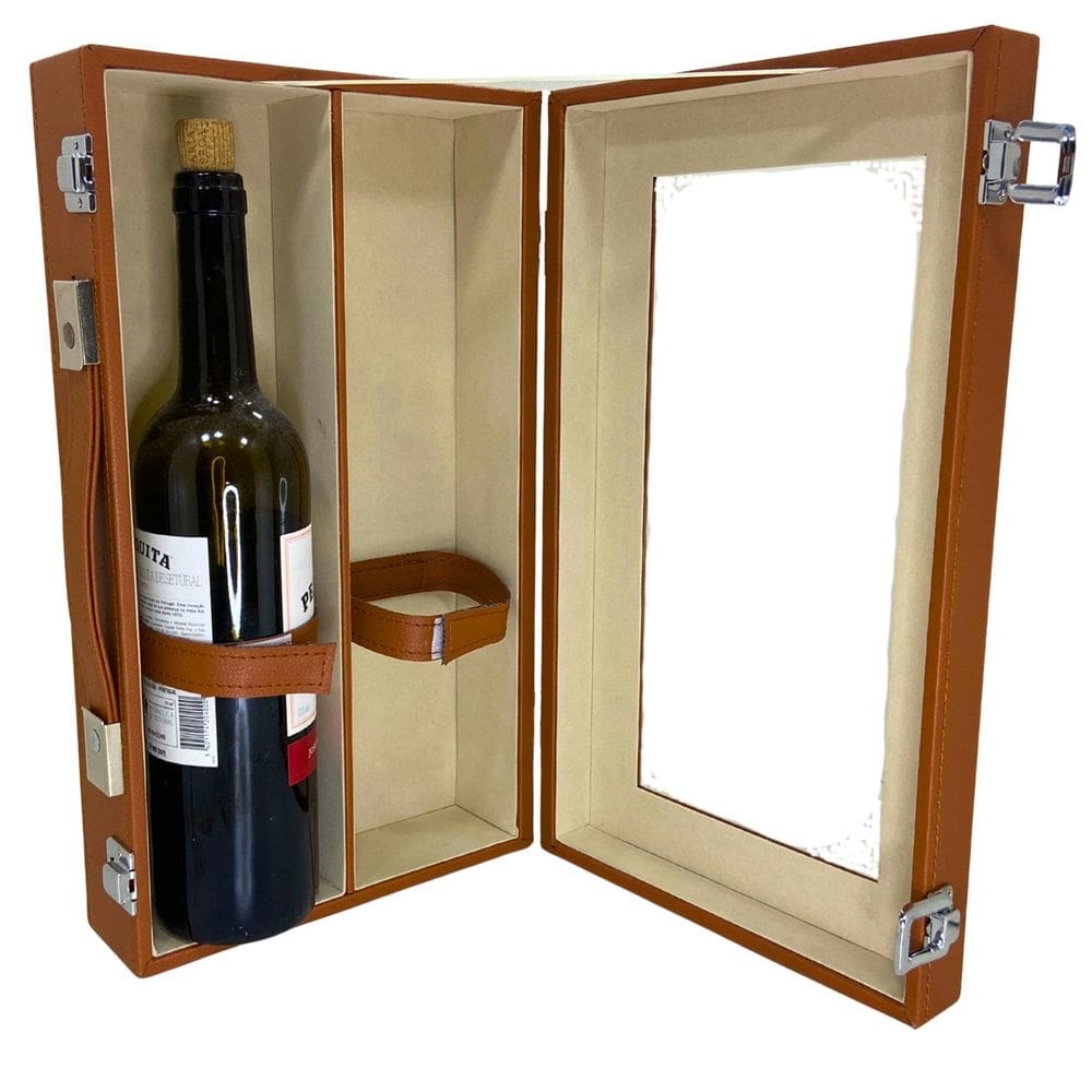 Caixa Maleta Para 2 Garrafas De Vinho 36 X 21 X 9 Cm - 734-004