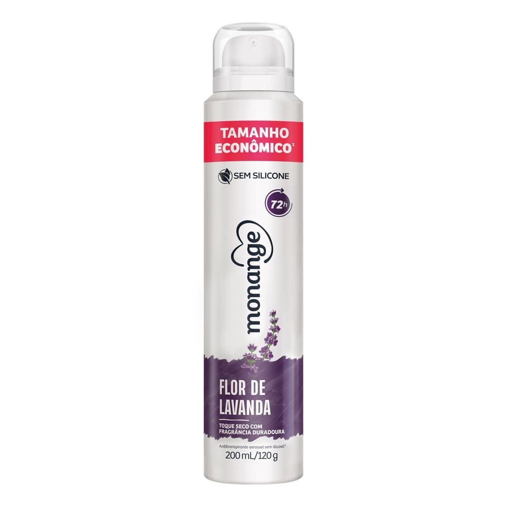 Desodorante Monange Flor de Lavanda Aerossol Feminino Antitranspirante 200ml