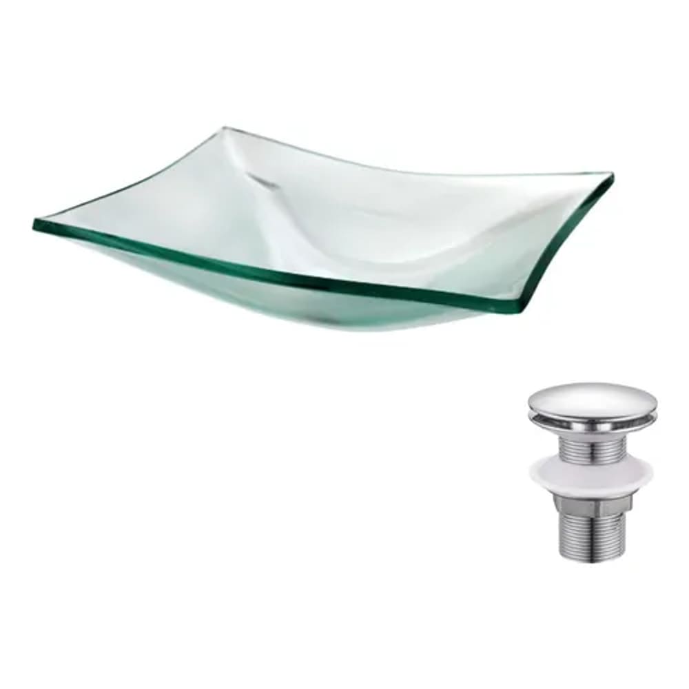 Kit Cuba De Vidro Para Banheiro + Válvula Click