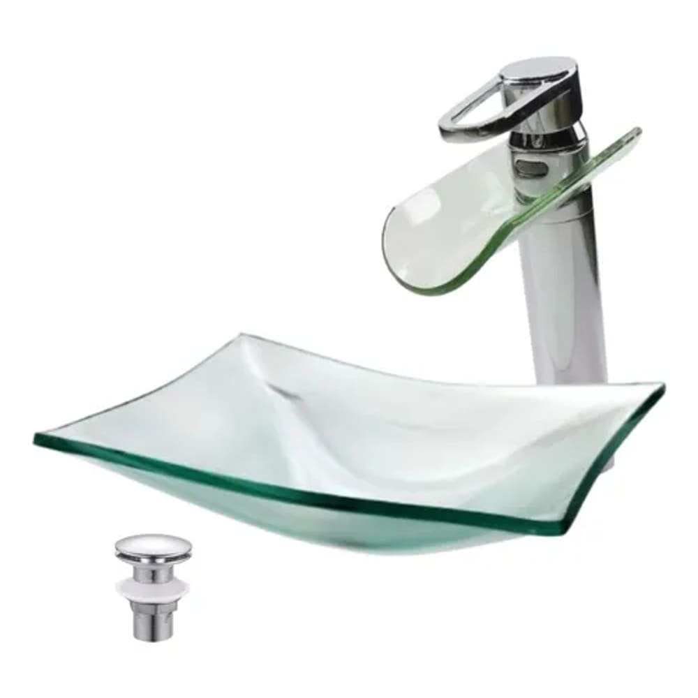 Kit Cuba De Vidro + Torneira Monocomando Bali + Válvula