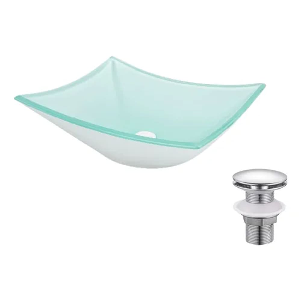 Kit Cuba De Vidro Branca Para Banheiro + Válvula Click