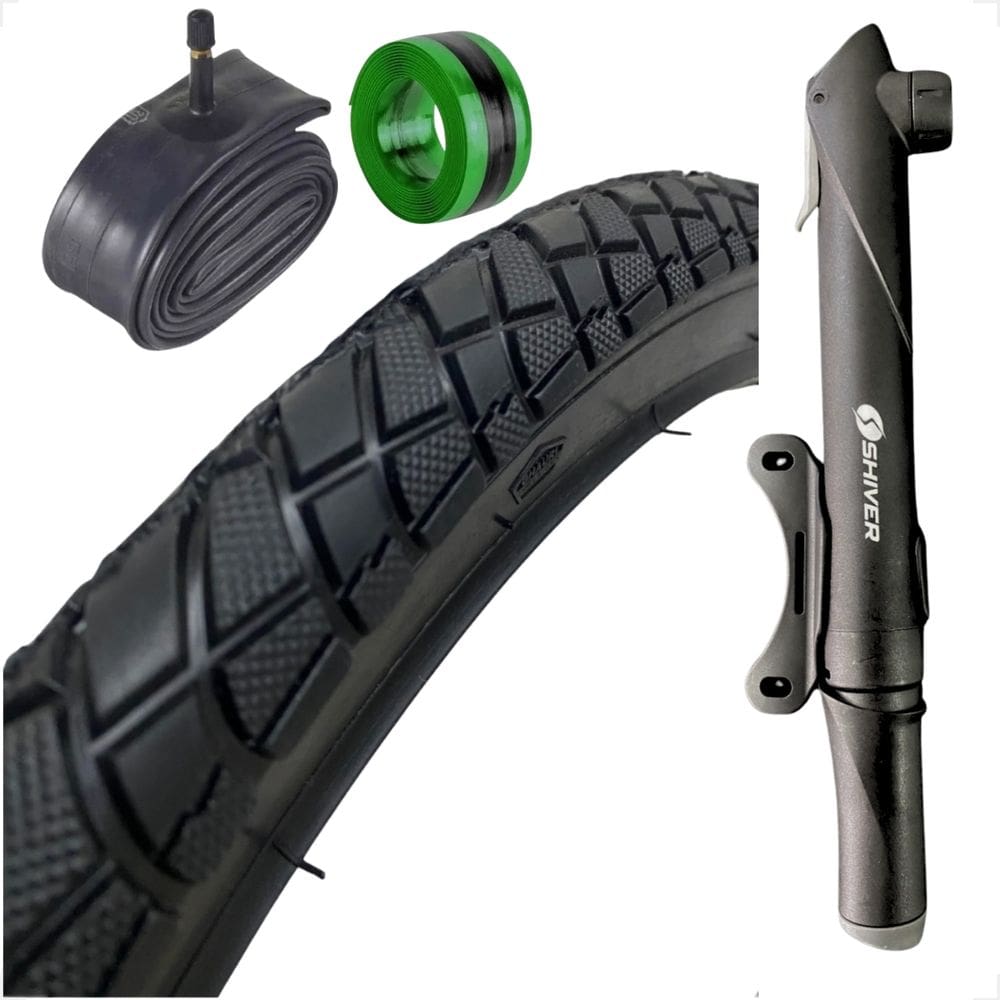 Pneu Bike Bicicleta Shiver Praieiro Beach Aro 26 x 2.125 camara Mini bomba de ar fita antifuro