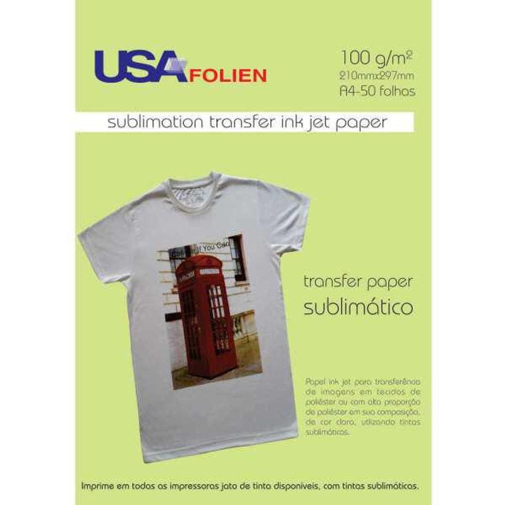 Papel Transfer Para Sublimação A4 100G - 50 Folhas