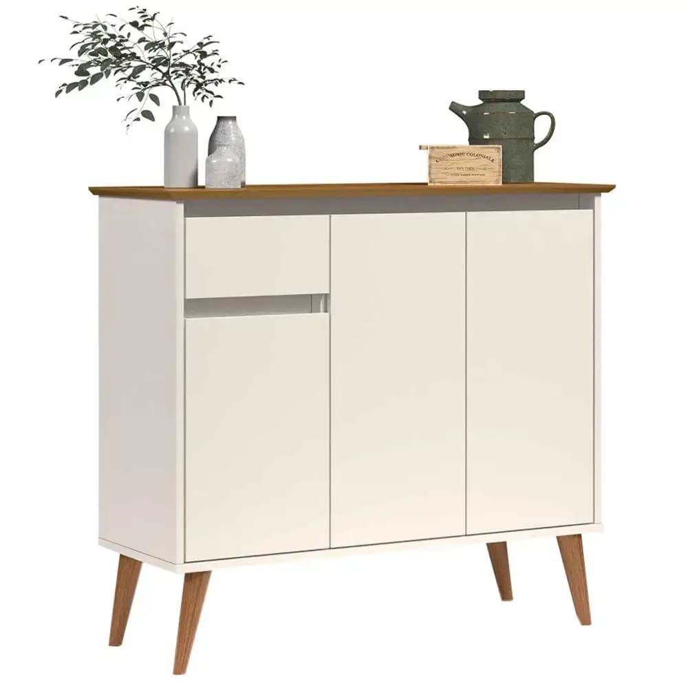 Buffet Veneza 3 Portas 1 Gaveta EJ Cor Off White Freijó