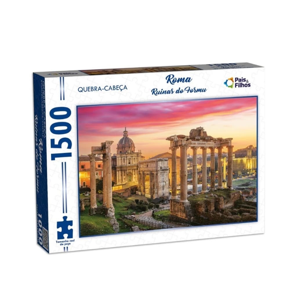 Quebra cabeça Roma Ruínas do Fórum Itália 1500 peças - Puzzle QC Pais e filhos