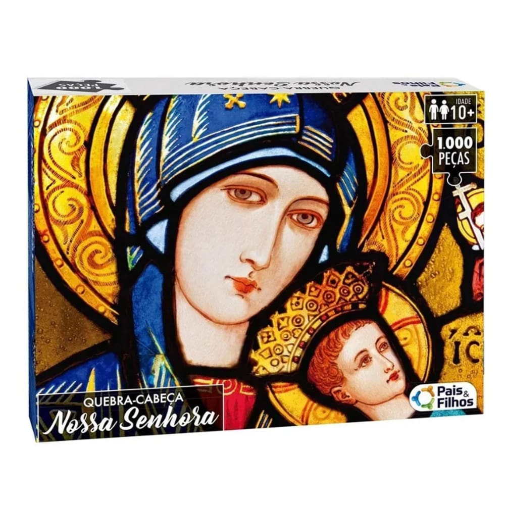 Quebra cabeça Nossa Senhora e o menino Jesus 1000 peças - Puzzle qc Pais e filhos