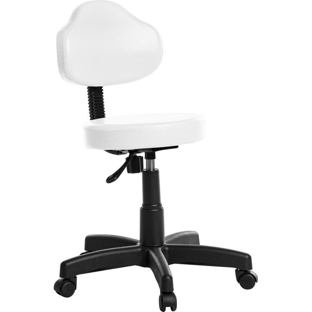 Cadeira Mocho Giratória Branca - Ajustável, Suporta 110kg