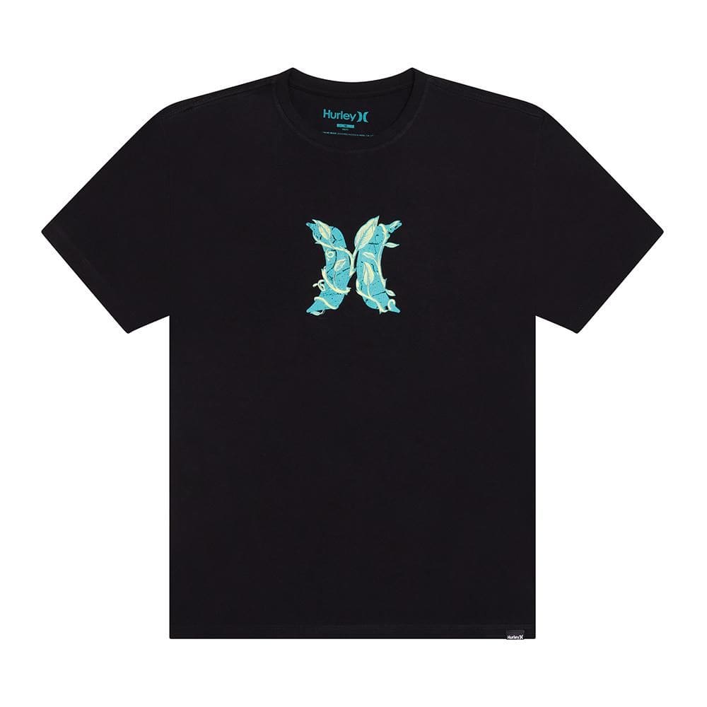 Camiseta Hurley Icon Garden Oversize SM26 Masculina Preto