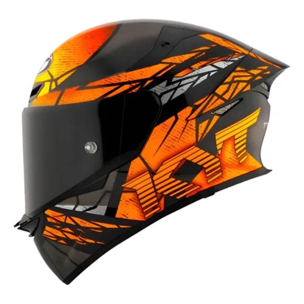 Capacete KYT TT Revo Combustion Preto e Laranja