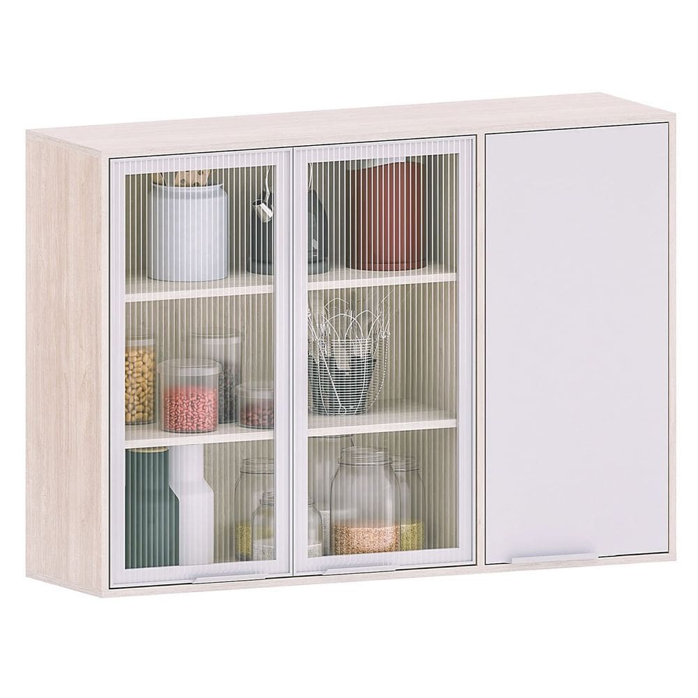 Armário Aéreo para Cozinha com Portas de Vidro 120 cm Atenas