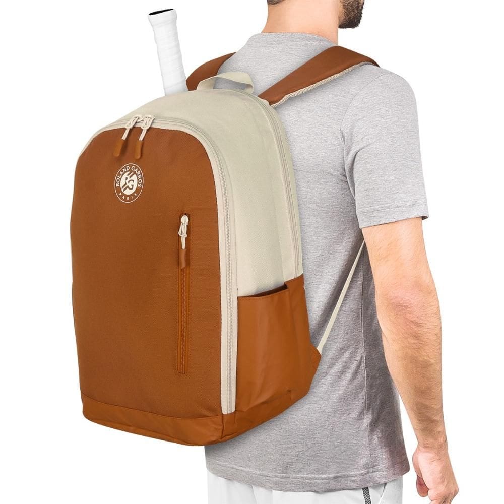Mochila Wilson Esportiva Team Roland Garros 2025 Marrom e Creme
