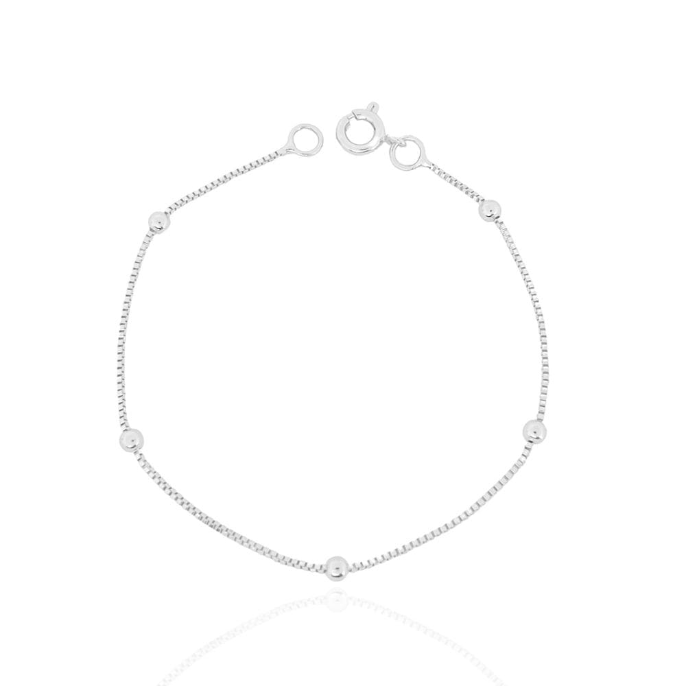 Pulseira Infantil Bolinhas Banhada a Prata
