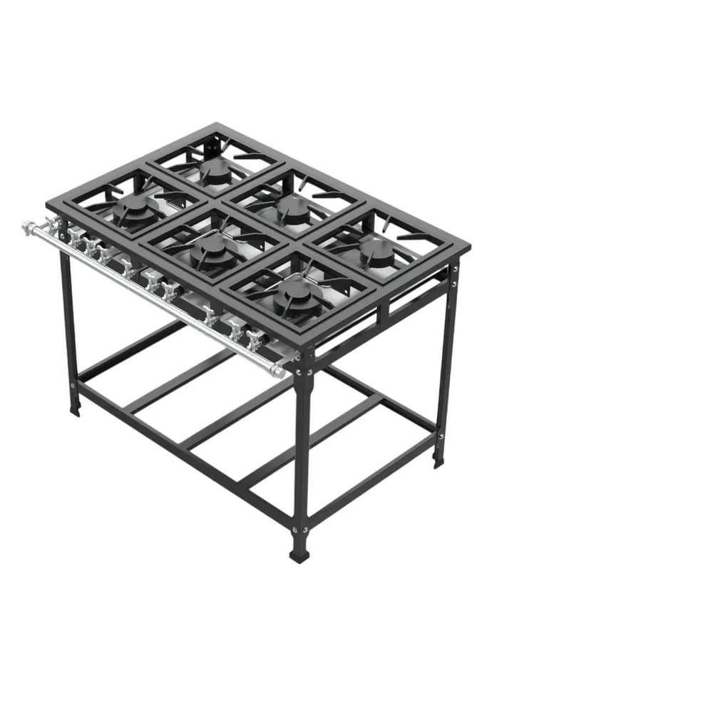 Fogão Industrial 6 Bocas 40x40 P8 Leona