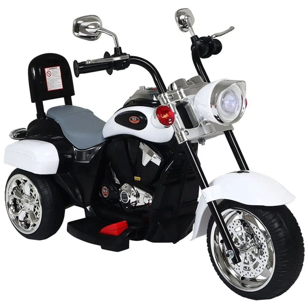 Moto Eletrica Infantil 3 Rodas Tr 1501 6V Branco Preto - Belfix