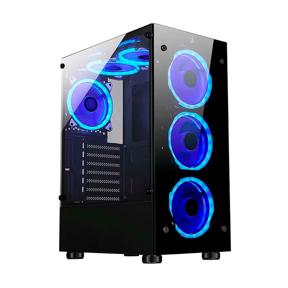 Gabinete Gamer Rise Mode Glass 06X Mid Tower Vidro Preto