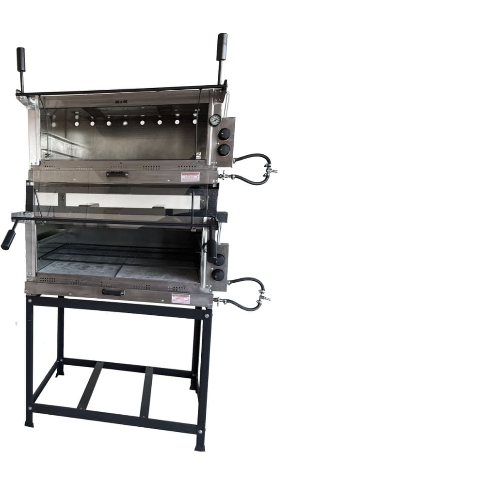 Forno Industrial Pizza a Gás Duplo 80x60 Infra e Refratário