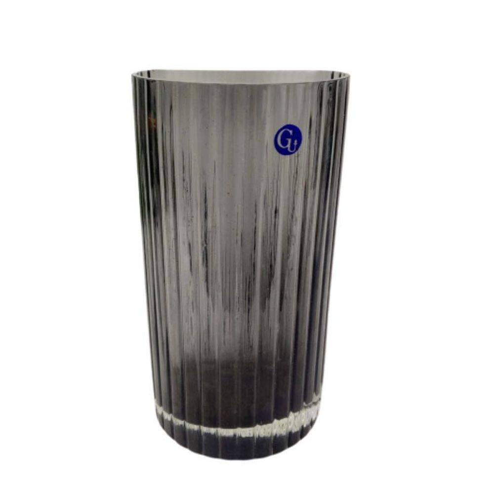 Vaso Decorativo Preto 25X12X10Cm Meia Lua Risque Decoracao