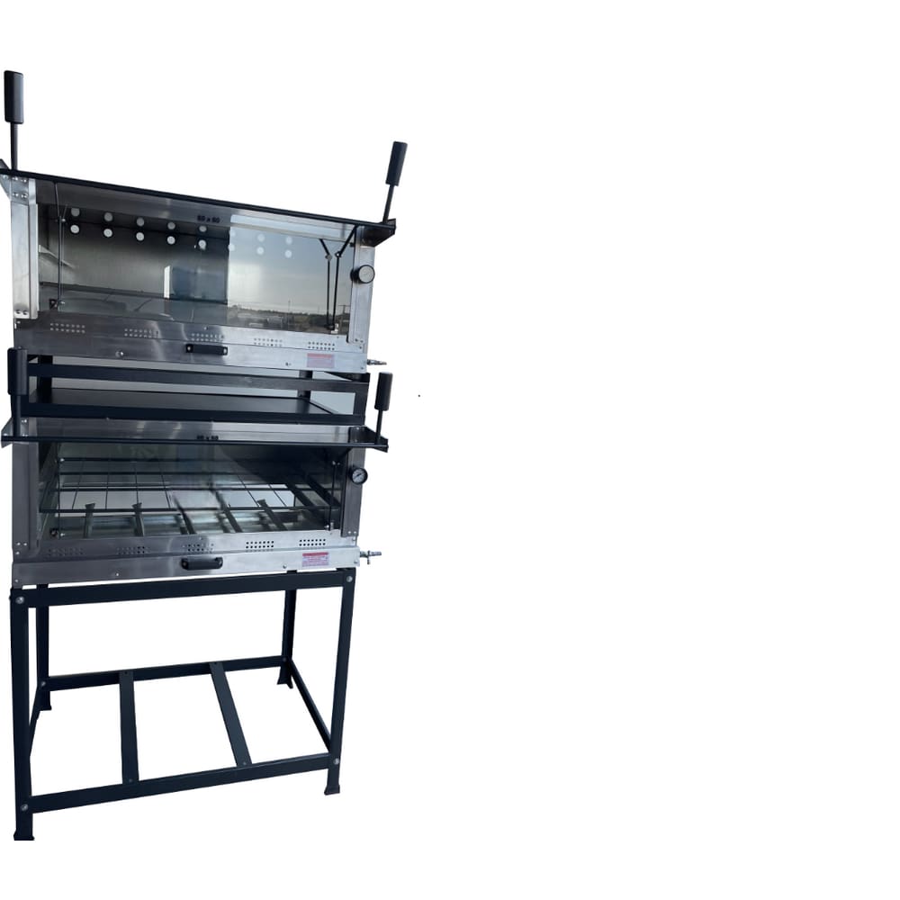 Forno Industrial Pizza a Gás Duplo 80x60 Refratário Cavalete