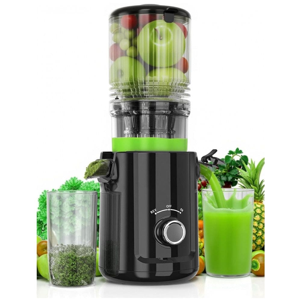 Extrator de Sucos Hzon e de 13,97 cm de Alimentação Ampla para Frutas e Vegetais Inteiros, Alto Rendimento de 99% de Suco, Extrator