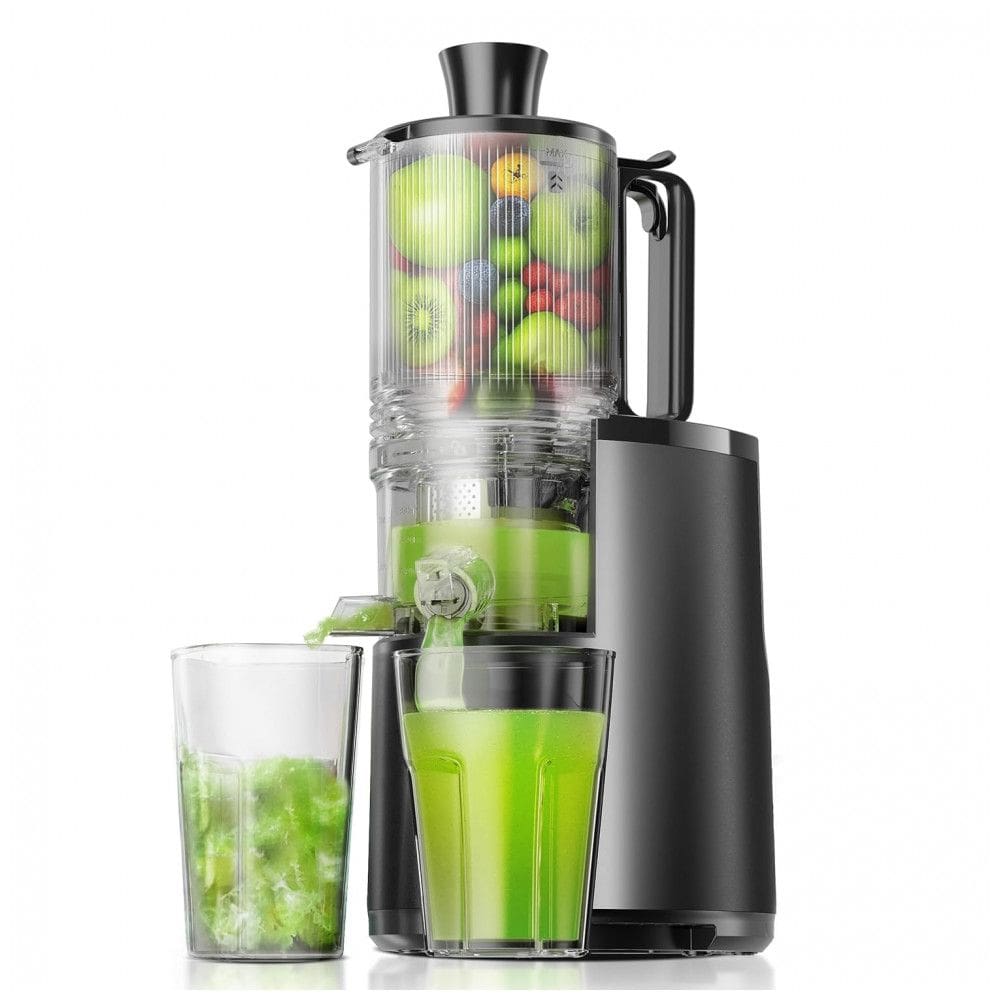 Extrator de Sucos a Frio, EUHOMY 14,5 cm de Boca de Alimentação Extra Grande, Extrator de Sucos Lento, 250W, Alto Rendimento de Suco, para