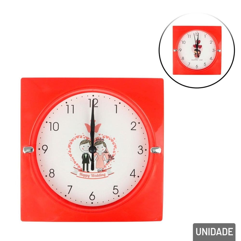 Relógio Analógico de Parede 17cm Namorados Color - Tudo em Caixa