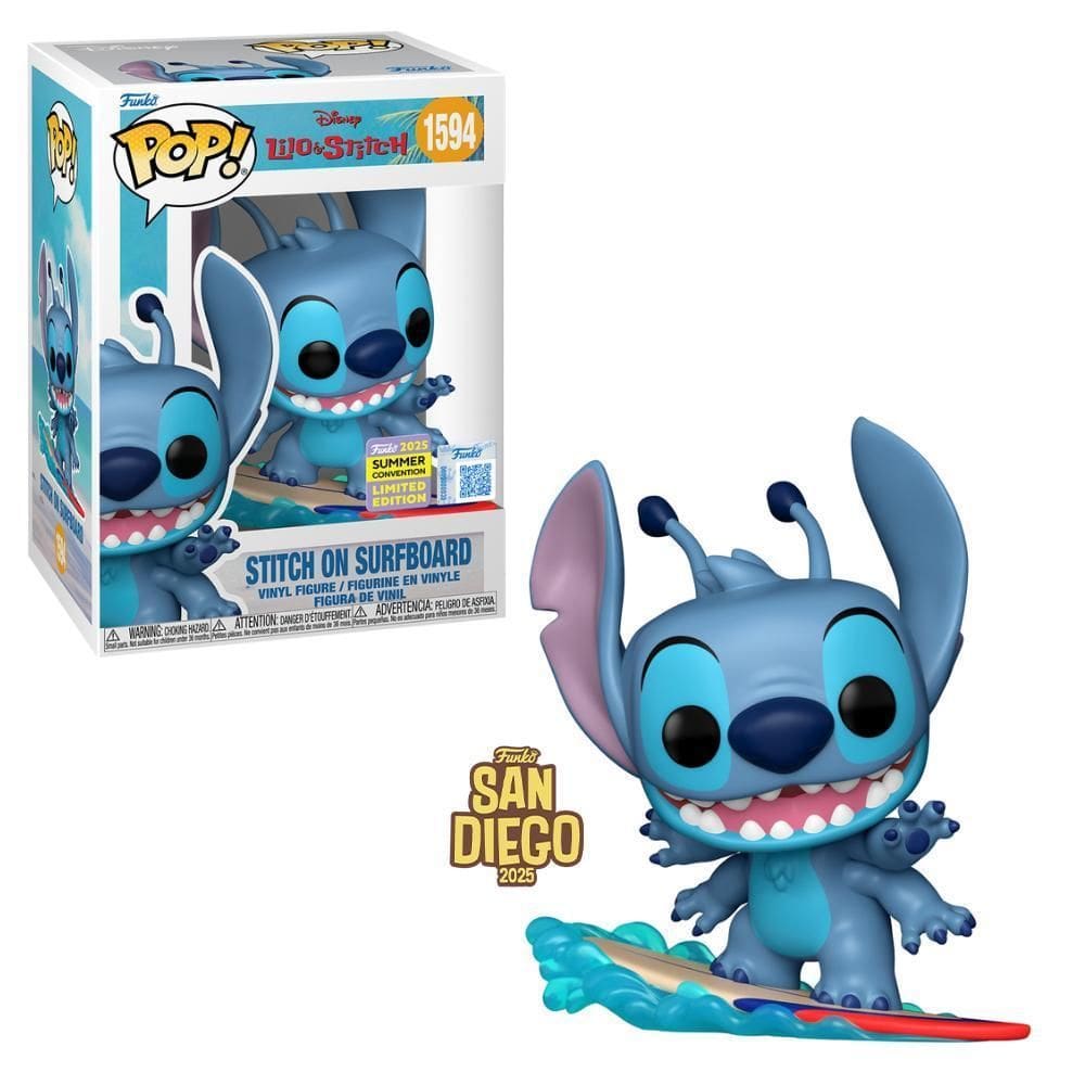 Boneco Funko Pop Sdcc25 Disney Lilo & Stitch Na Prancha