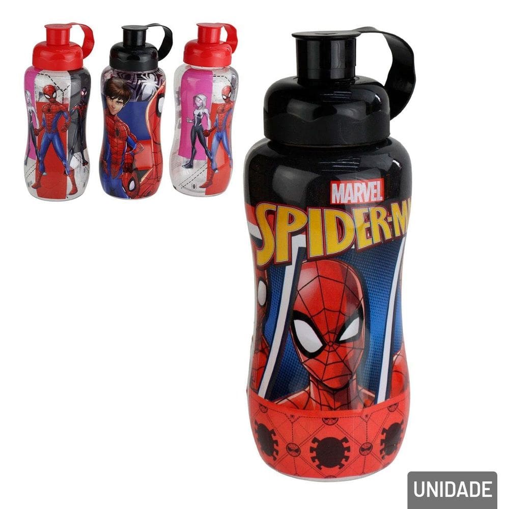 Garrafa de Plástico 550ml Squeeze Spiderman Color - Tudo em Caixa